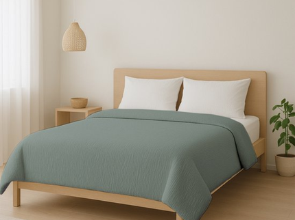 Easy Dekbed Zonder Overtrek - Mousseline - Groen