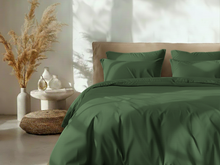 Dekbedovertrek Percale Katoen Uni - Groen