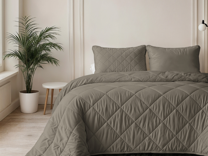 Lazy Dekbed Zonder Overtrek - Uni - Taupe/Grijs