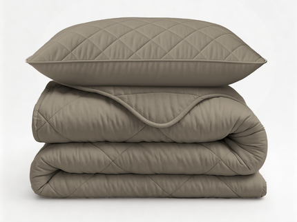 Lazy Dekbed Zonder Overtrek - Uni - Taupe/Grijs