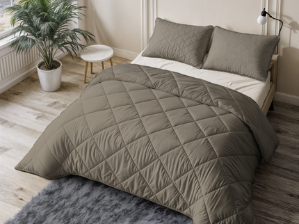 Lazy Dekbed Zonder Overtrek - Uni - Taupe/Grijs