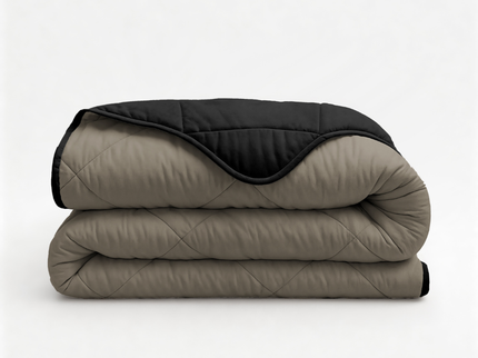 Lazy Dekbed Zonder Overtrek - Double Face - Taupe/Zwart