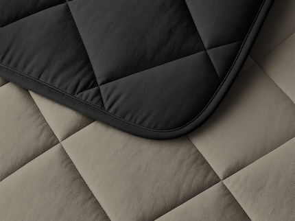 Lazy Dekbed Zonder Overtrek - Double Face - Taupe/Zwart