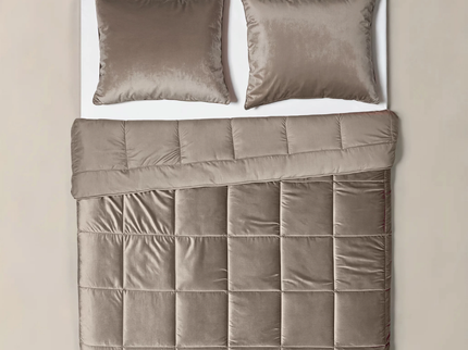 Lazy Dekbed Zonder Overtrek - Velvet - Taupe/Grijs