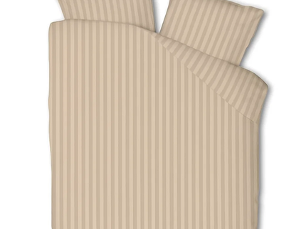 Dekbedovertrek Katoen-Satijn - Satijnstreep - Taupe