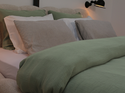 Dekbedovertrek Percale-Katoen - Mousseline - Groen