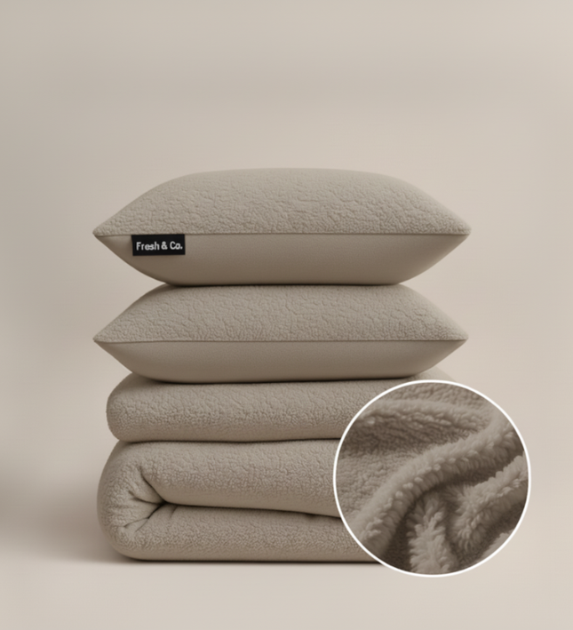 Dekbedovertrek Teddy - Taupe/Grijs