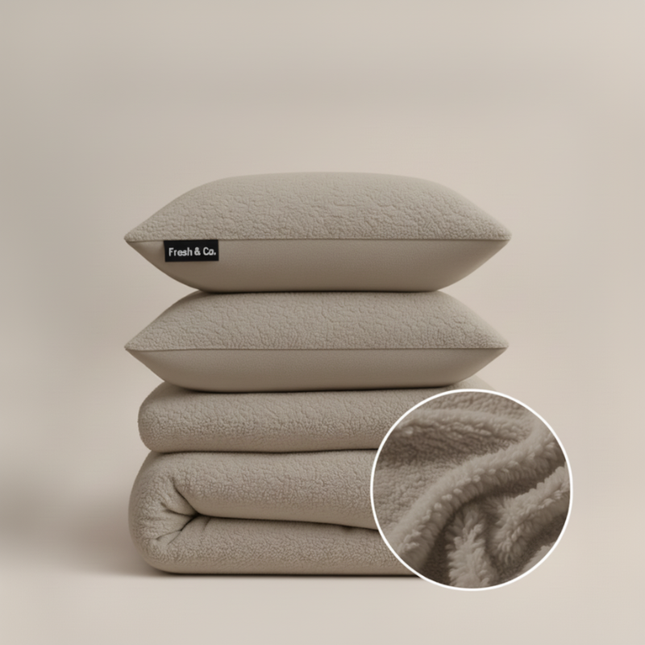 Dekbedovertrek Teddy - Taupe/Grijs