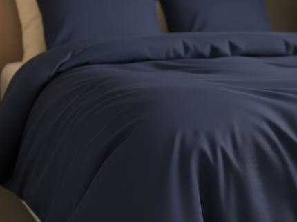 Dekbedovertrek Katoen Satijn Uni - Navy