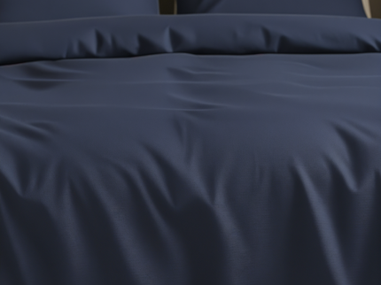 Dekbedovertrek Katoen Satijn Uni - Navy