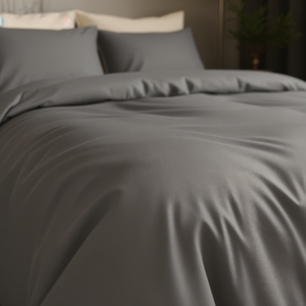 Dekbedovertrek Katoen-Satijn Uni - Grijs