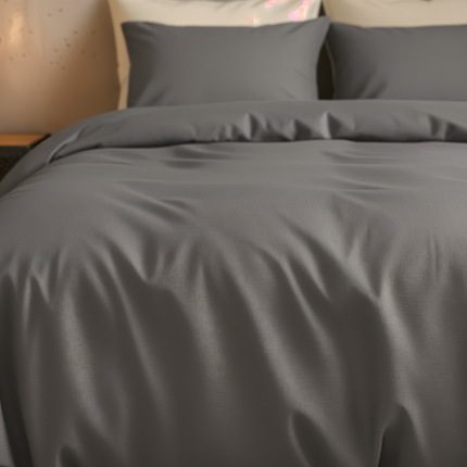 Dekbedovertrek Katoen-Satijn Uni - Grijs