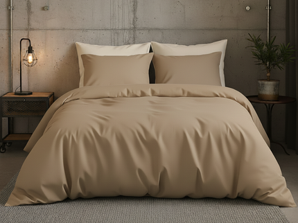 Dekbedovertrek Katoen Satijn Uni - Taupe
