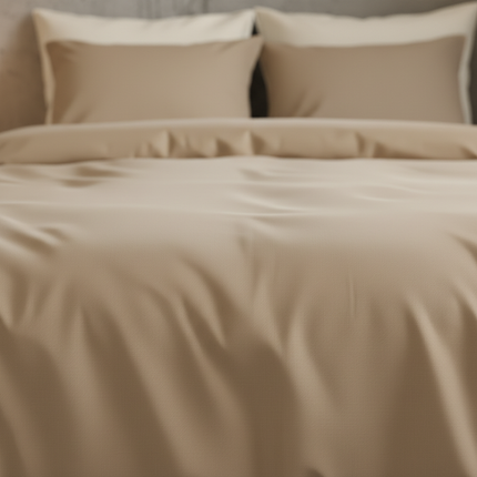 Dekbedovertrek Katoen-Satijn Uni - Taupe