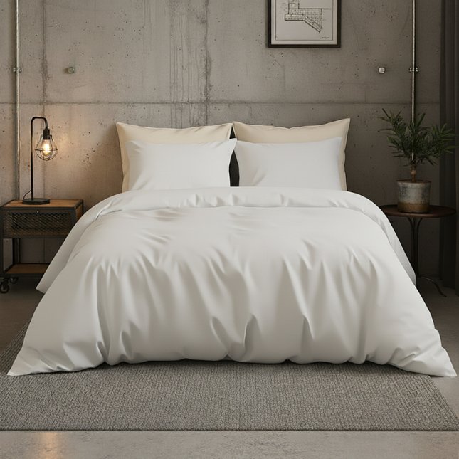 Dekbedovertrek Katoen-Satijn Uni - Wit