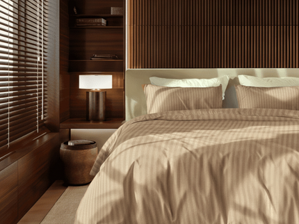 Dekbedovertrek Katoen-Satijn - Satijnstreep - Taupe