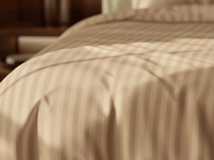 Dekbedovertrek Katoen-Satijn - Satijnstreep - Taupe