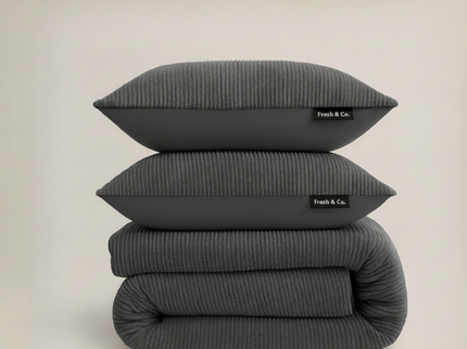 Dekbedovertrek Teddy Rib - Antraciet