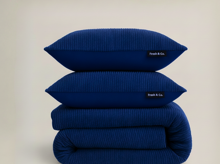 Dekbedovertrek Teddy Rib - Navy