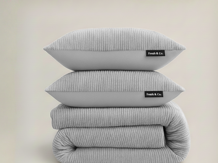 Dekbedovertrek Teddy Rib - Licht Grijs