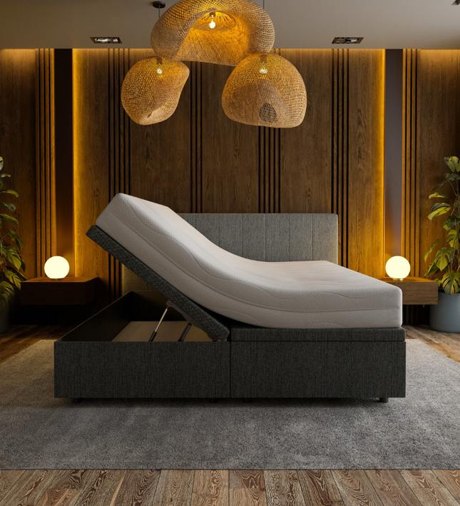 Boxspring met Opbergruimte Hotel Prestige - Antraciet