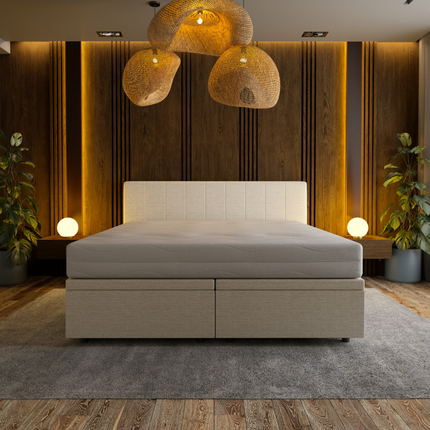 Boxspring met Opbergruimte Hotel Prestige - Beige