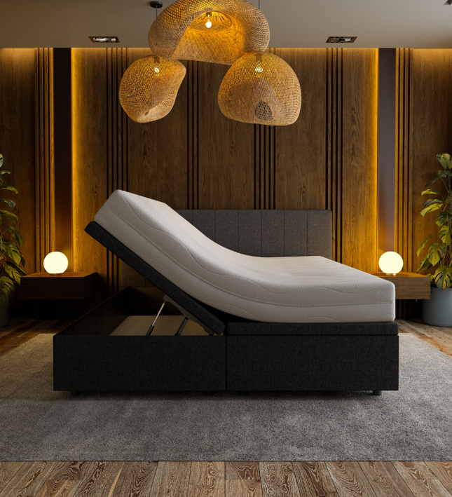 Boxspring met Opbergruimte Hotel Prestige - Zwart