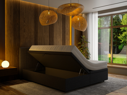Boxspring met Opbergruimte Hotel Prestige - Zwart