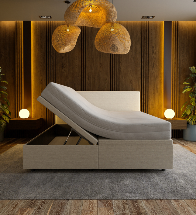 Boxspring met Opbergruimte Hotel Essence - Beige