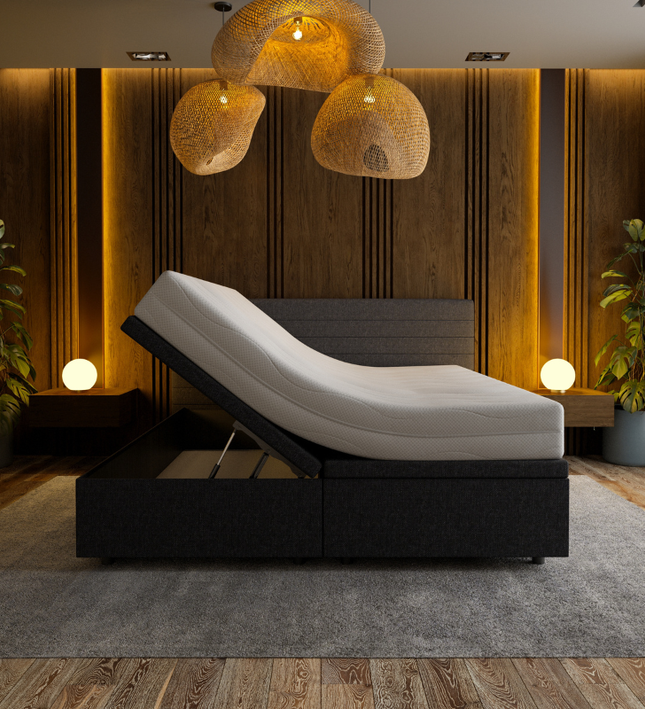 Boxspring met Opbergruimte Hotel Elegance - Zwart