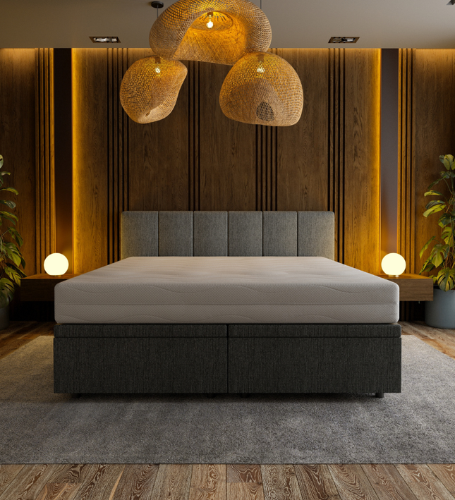 Boxspring met Opbergruimte Hotel Royal - Antraciet