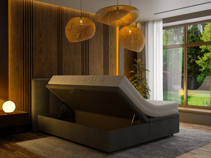 Boxspring met Opbergruimte Hotel Royal - Antraciet