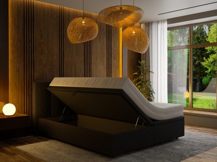 Boxspring met Opbergruimte Hotel Royal - Zwart