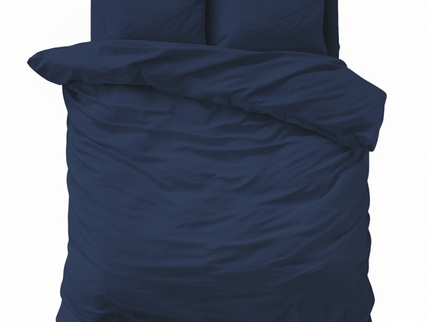 Dekbedovertrek Katoen-Satijn Uni - Navy