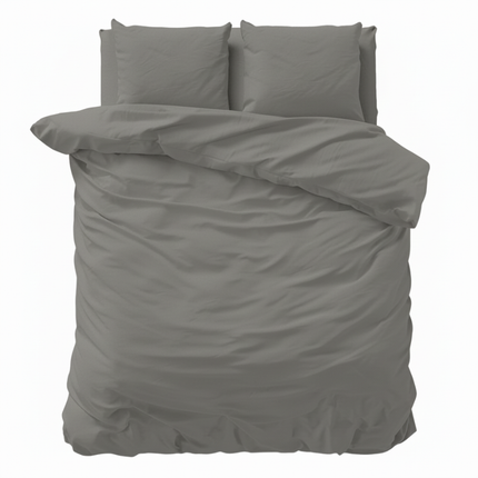 Dekbedovertrek Katoen-Satijn Uni - Grijs