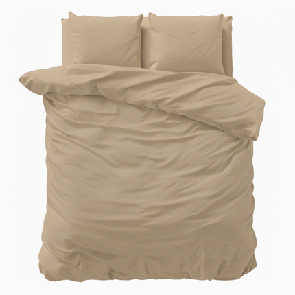 Dekbedovertrek Katoen-Satijn Uni - Taupe