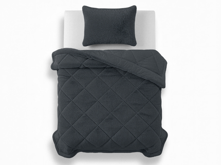 Lazy Dekbed Zonder Overtrek - Teddy Fur - Antraciet
