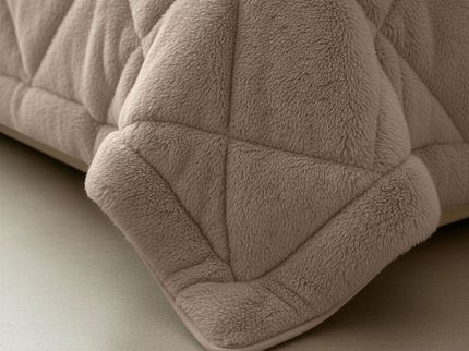Lazy Dekbed Zonder Overtrek - Teddy Fur - Taupe