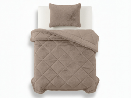 Lazy Dekbed Zonder Overtrek - Teddy Fur - Taupe