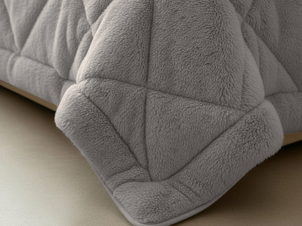 Lazy Dekbed Zonder Overtrek - Teddy Fur - Grijs