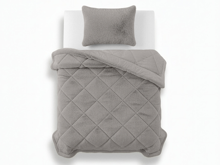 Lazy Dekbed Zonder Overtrek - Teddy Fur - Grijs