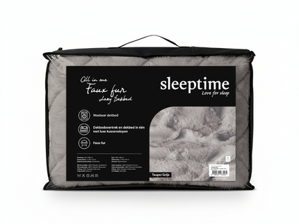 Lazy Dekbed Zonder Overtrek - Teddy Fur - Grijs