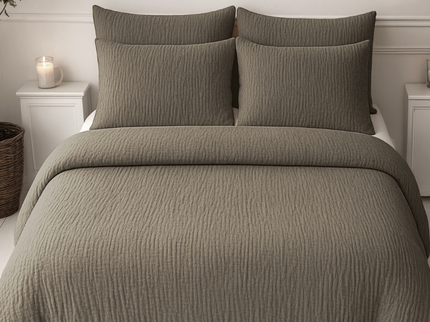 Lazy Dekbed Zonder Overtrek - Katoen Mousseline - Taupe