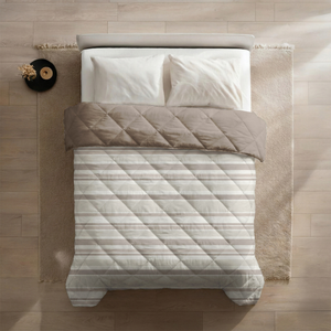 Easy Dekbed Zonder Overtrek - Horizontal Lines - Beige