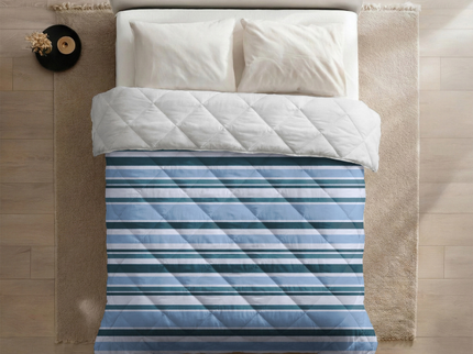 Easy Dekbed Zonder Overtrek - Horizontal Lines - Navy