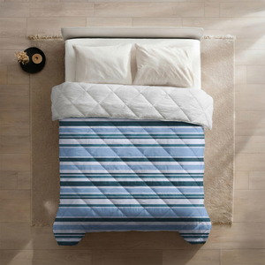 Easy Dekbed Zonder Overtrek - Horizontal Lines - Navy