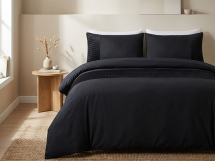 Dekbedovertrek Velvet Band - Zwart