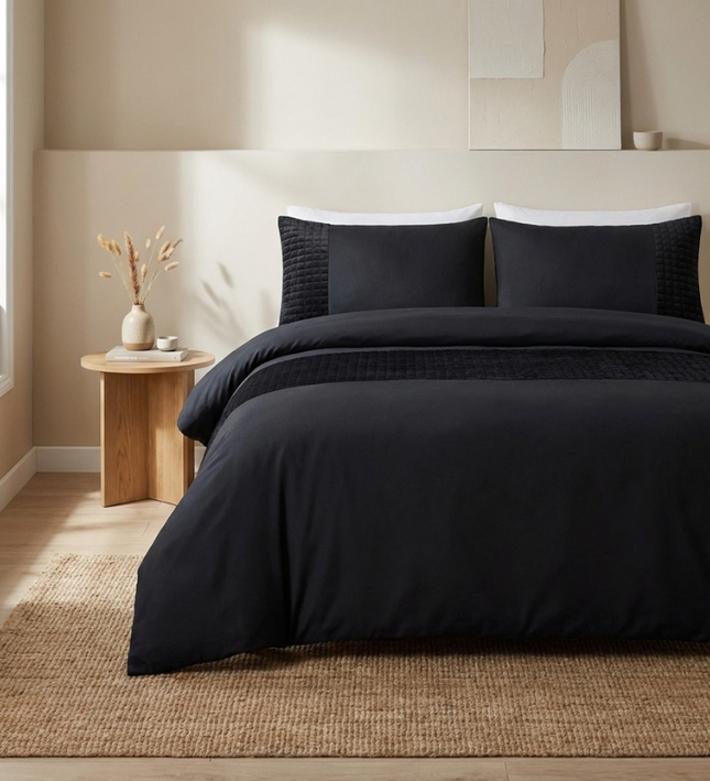 Dekbedovertrek Velvet Band - Zwart