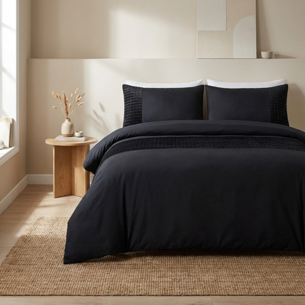 Dekbedovertrek Velvet Band - Zwart