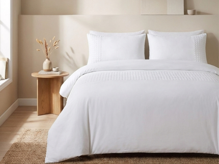 Dekbedovertrek Velvet Band - Wit